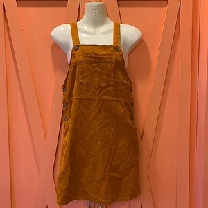 Burnt orange overall dress